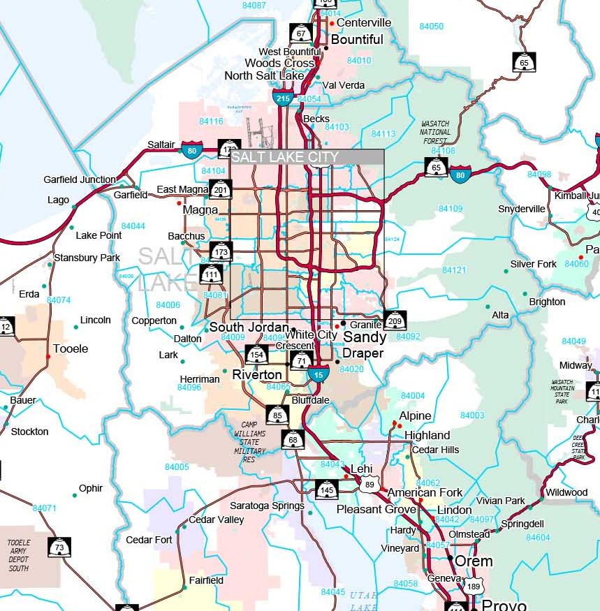 Premium Style Wall Map of Utah