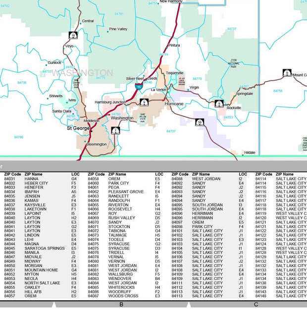 Premium Style Wall Map of Utah by Market Maps