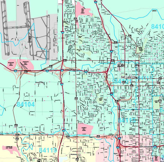 Premium Style Wall Map of Salt Lake City, UT by Market Maps