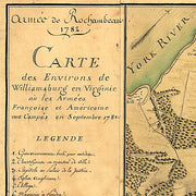 Carte des environs de Williamsburg en Virginie...Septembre 1781