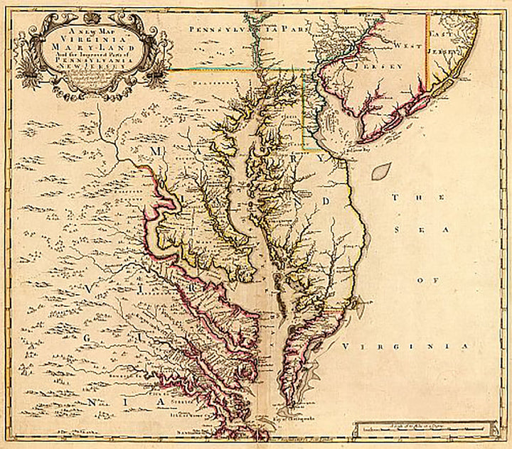 A new map of Virginia, Mary-Land, and the improved parts of Pennsylvania &amp; New Jersey 1719