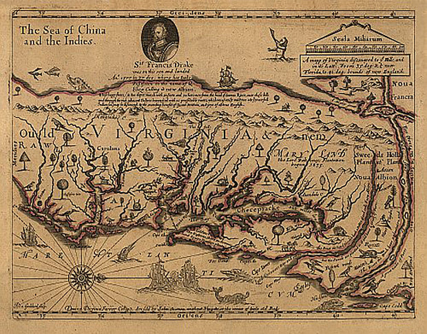 A mapp of Virginia discovered to ye hills...by John Farrer, 1667