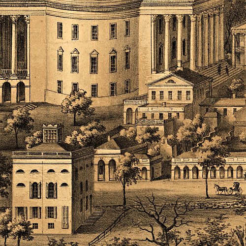 View of the University of Virginia, Charlottesville &amp; Monticello..., 1856