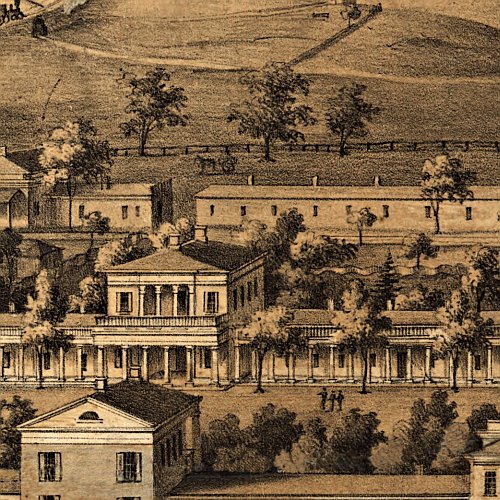 View of the University of Virginia, Charlottesville &amp; Monticello..., 1856