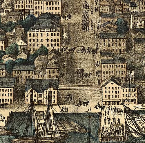 Birds eye view of Alexandria, Virginia by Charles Magnus, 1863