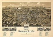 Perspective map of Bedford City, Virginia, by H. Wellge, 1891