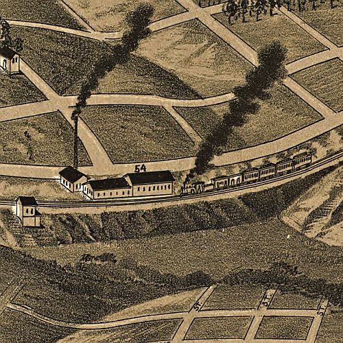 Perspective map of Bedford City, Virginia, by H. Wellge, 1891