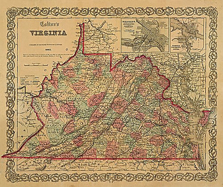 Virginia Historical Maps – American Map Store