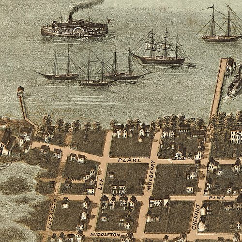 Norfolk & Portsmouth, Virginia by C. N. Drie, 1873