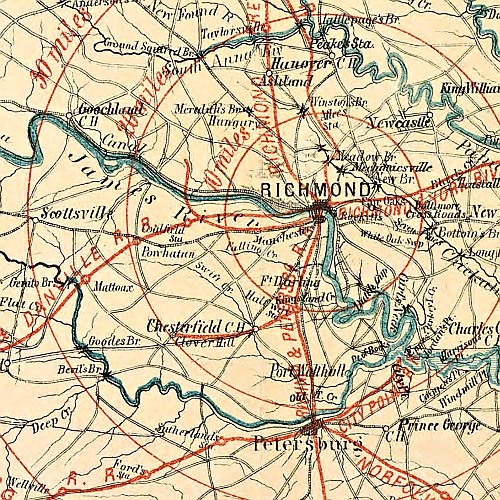 Map of the state of Virginia, 1863