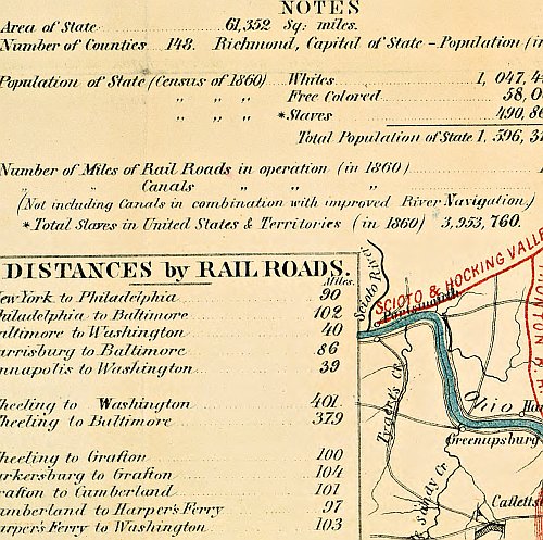 Map of the state of Virginia, 1863