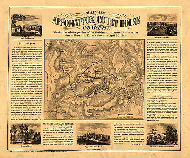 Map of Appomattox Court House and vicinity, 1866