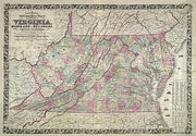 Colton's new topographical map of the states of Virginia, Maryland and Delaware, 1864
