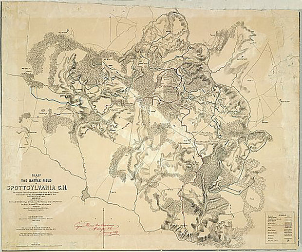 Map of the battle field of Spottsylvania