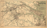 Military map of south-eastern Virginia by A. Lindenkohl, 1864