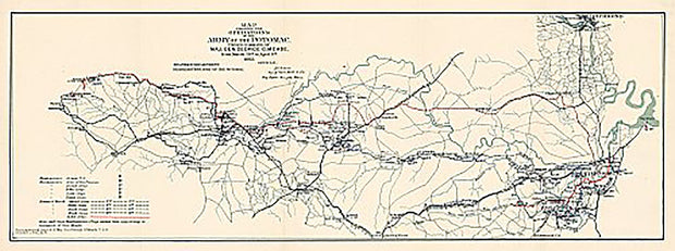 Map showing the operations of the Army of the Potomac under command of Maj. Gen. George G. Meade from March 29th to April 9th 1865