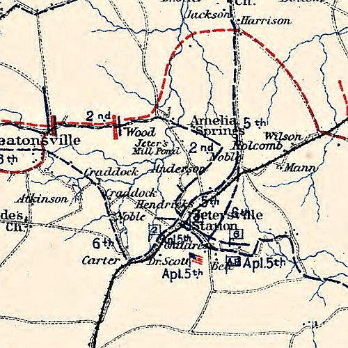 Map showing the operations of the Army of the Potomac under command of Maj. Gen. George G. Meade from March 29th to April 9th 1865