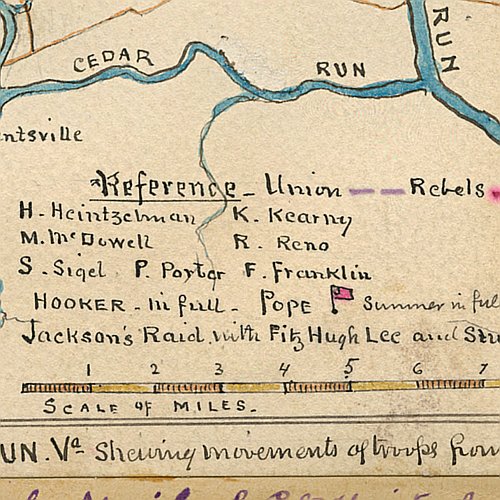 Plan of 2nd battle of Bull Run Shewing movements of troops from 27 Aug. to Sept. 1 by Robert Knox Sneden