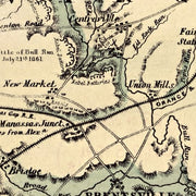 Topographical map of Virginia between Washington and Manassas Junction