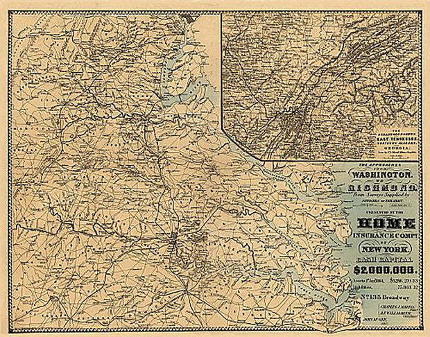 The approaches from Washington, to Richmond From surveys supplied by officers of the army, 1862