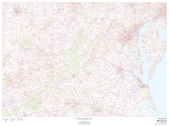 Virginia Zip Code Map – American Map Store