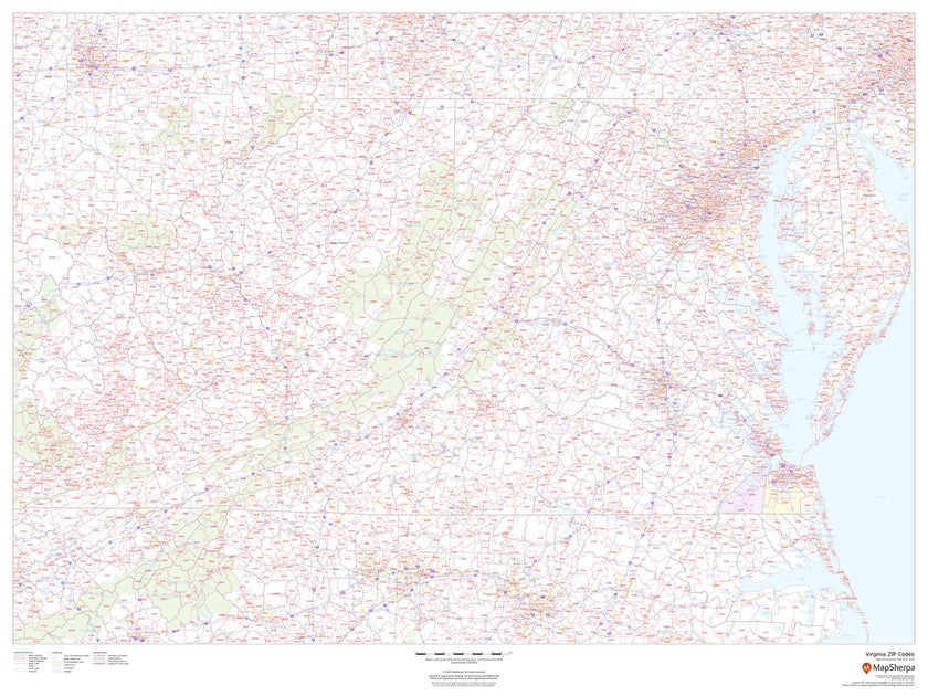 Virginia Zip Code Map – American Map Store