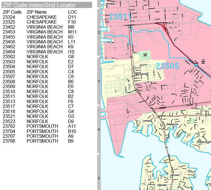 Premium Style Wall Map of Norfolk, VA by Market Maps – American Map Store