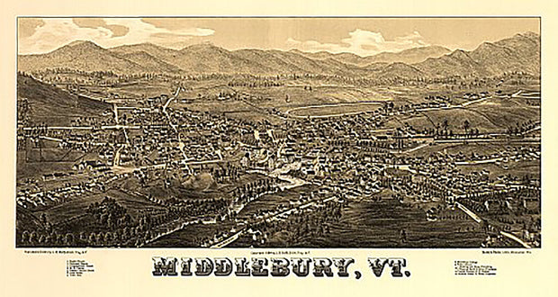 Middlebury, Vermont by L. R. Burleigh, c1886