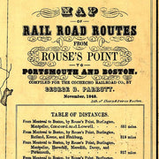 Map of Rail Road Routes From Rouse's Point to Portsmouth and Boston, 1847