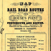 Map of Rail Road Routes From Rouse's Point to Portsmouth and Boston, 1847