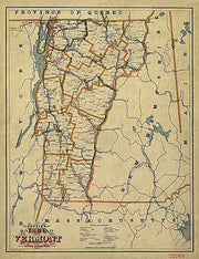 Coffin's new rail-road map of Vermont, 1896