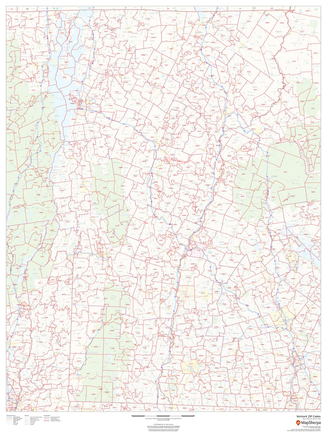 Vermont Zip Code Map