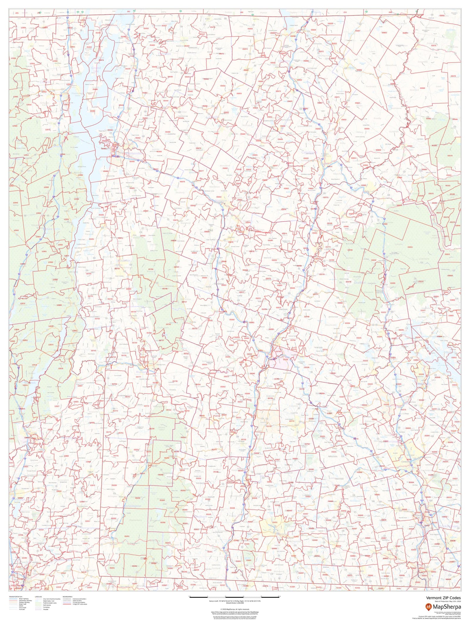 Vermont Zip Code Map
