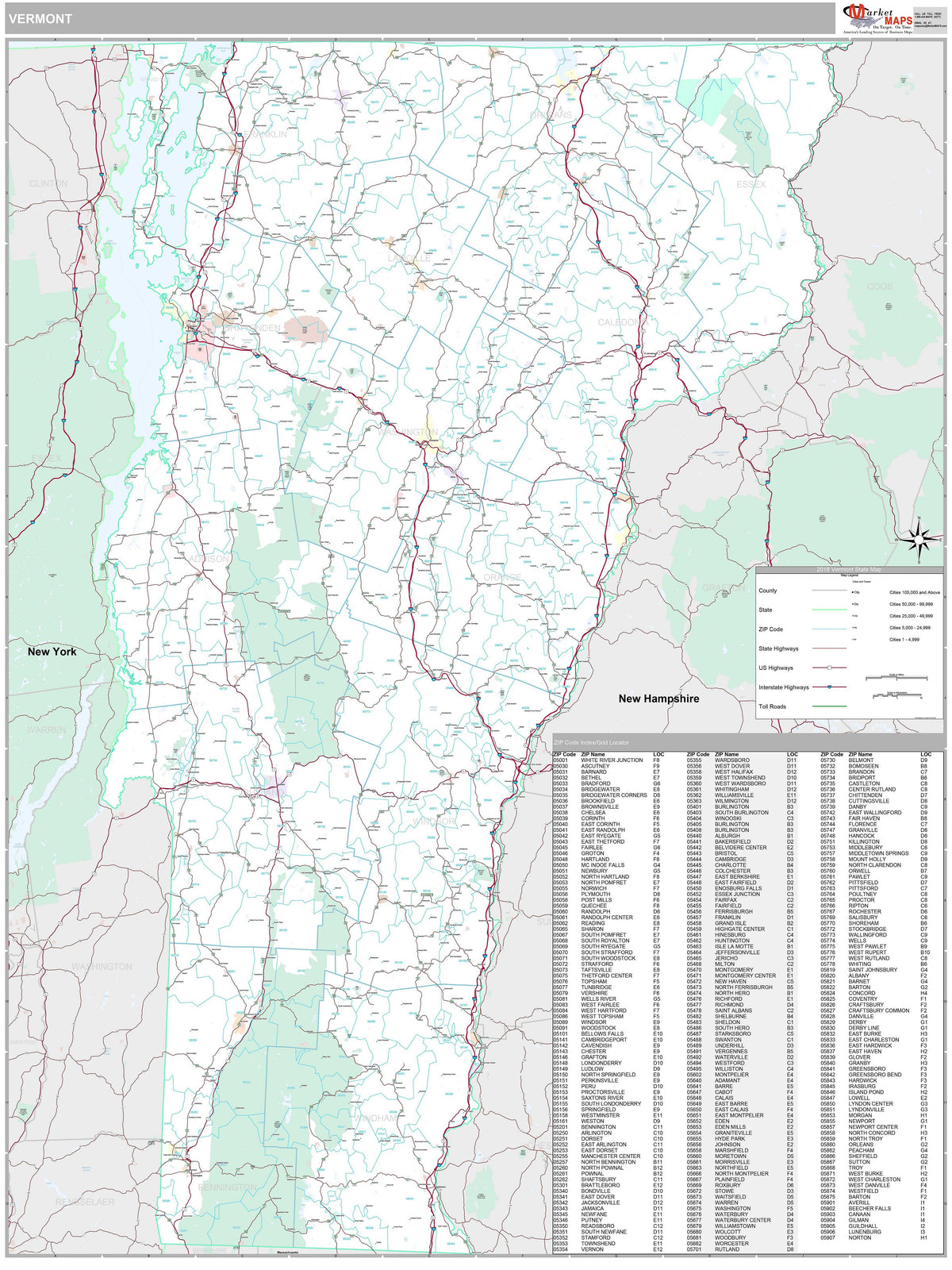 Vermont State Wall Maps Tagged 