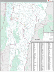 Premium Style Wall Map of Vermont by Market Maps