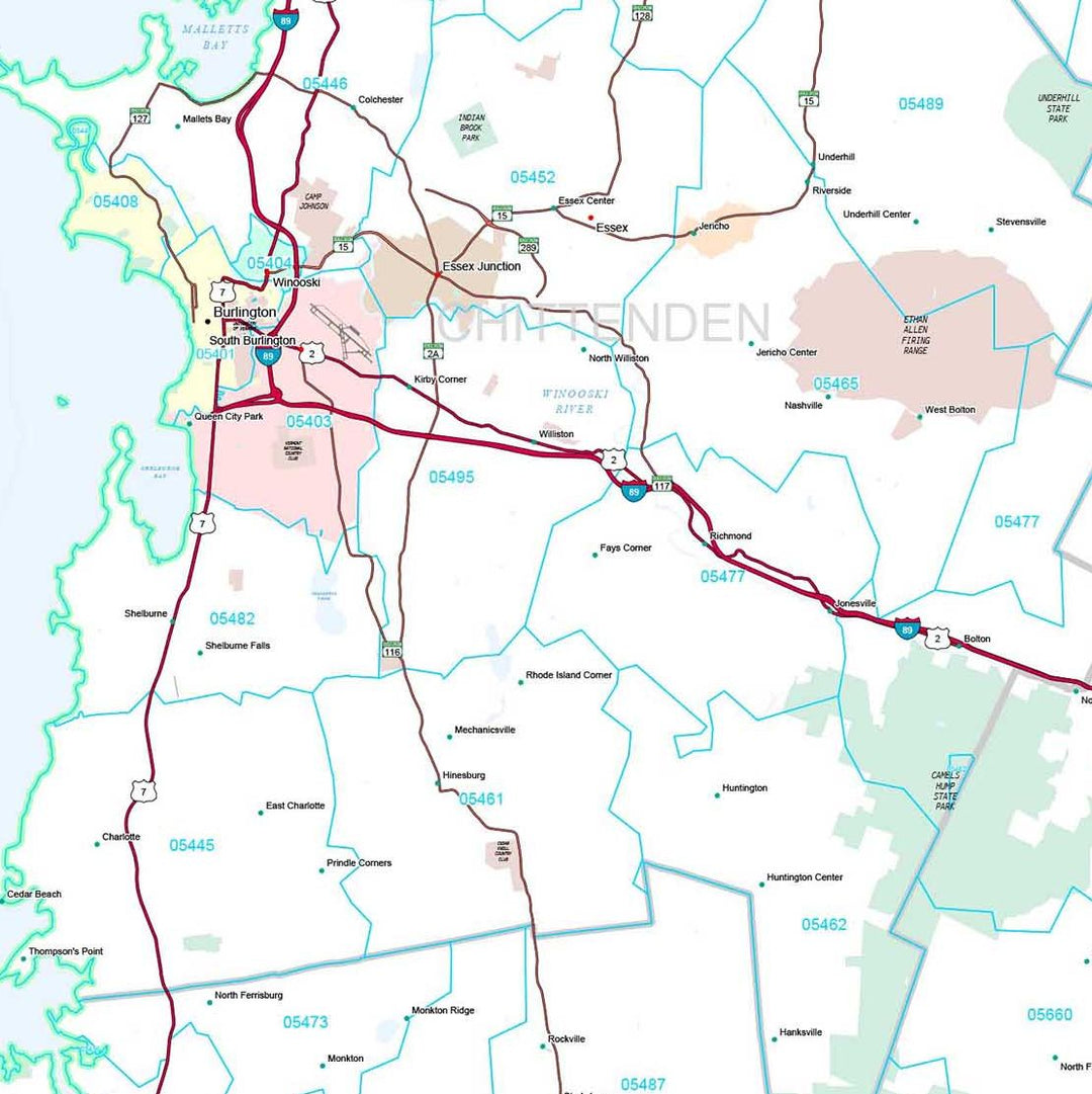 Premium Style Wall Map of Vermont