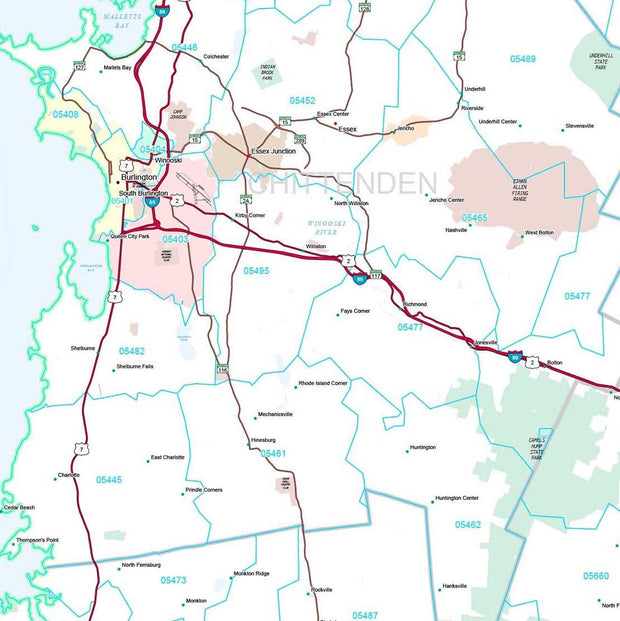 Premium Style Wall Map of Vermont by Market Maps