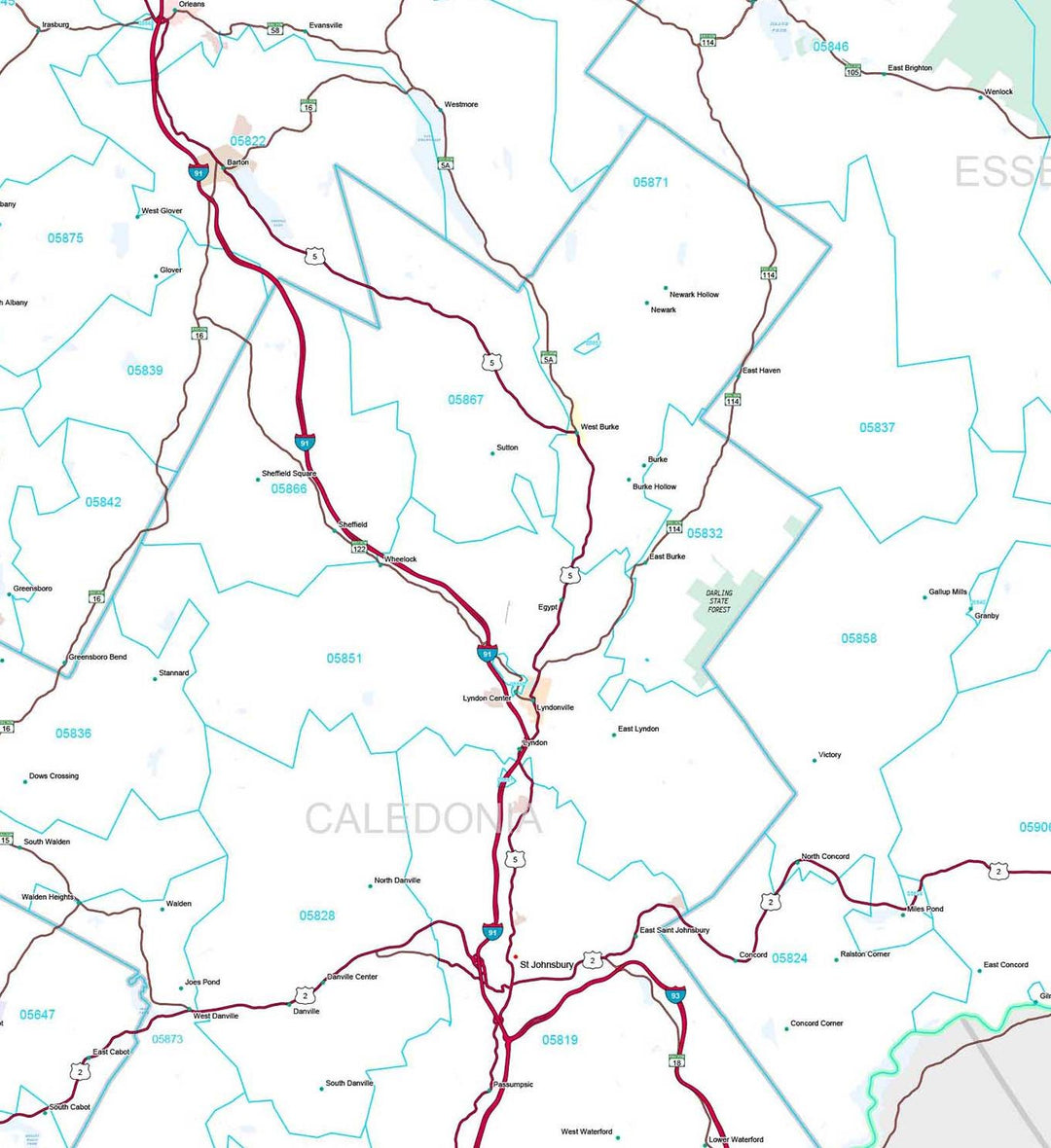 Premium Style Wall Map of Vermont