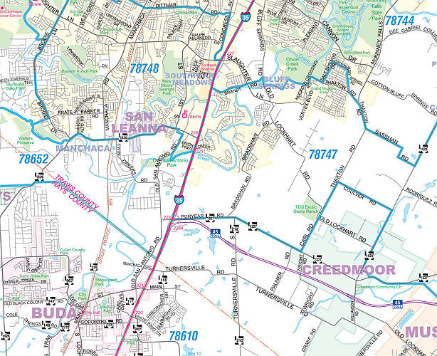 Austin Regional Area Major Arterial Wall Map