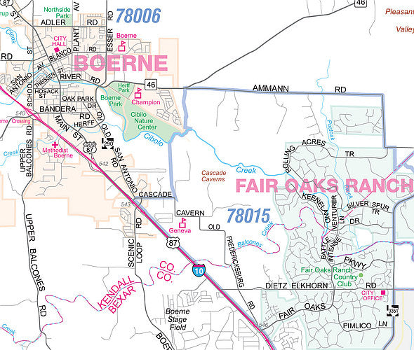 San Antonio Regional Area Major Arterial Wall Map