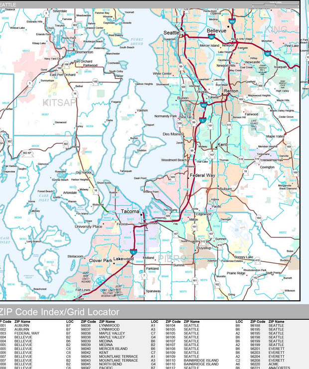 Premium Style Wall Map of Washington by Market Maps