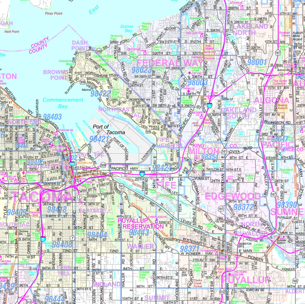 Seattle Dma Seattle-Tacoma Regional Area Wall Map – American Map Store