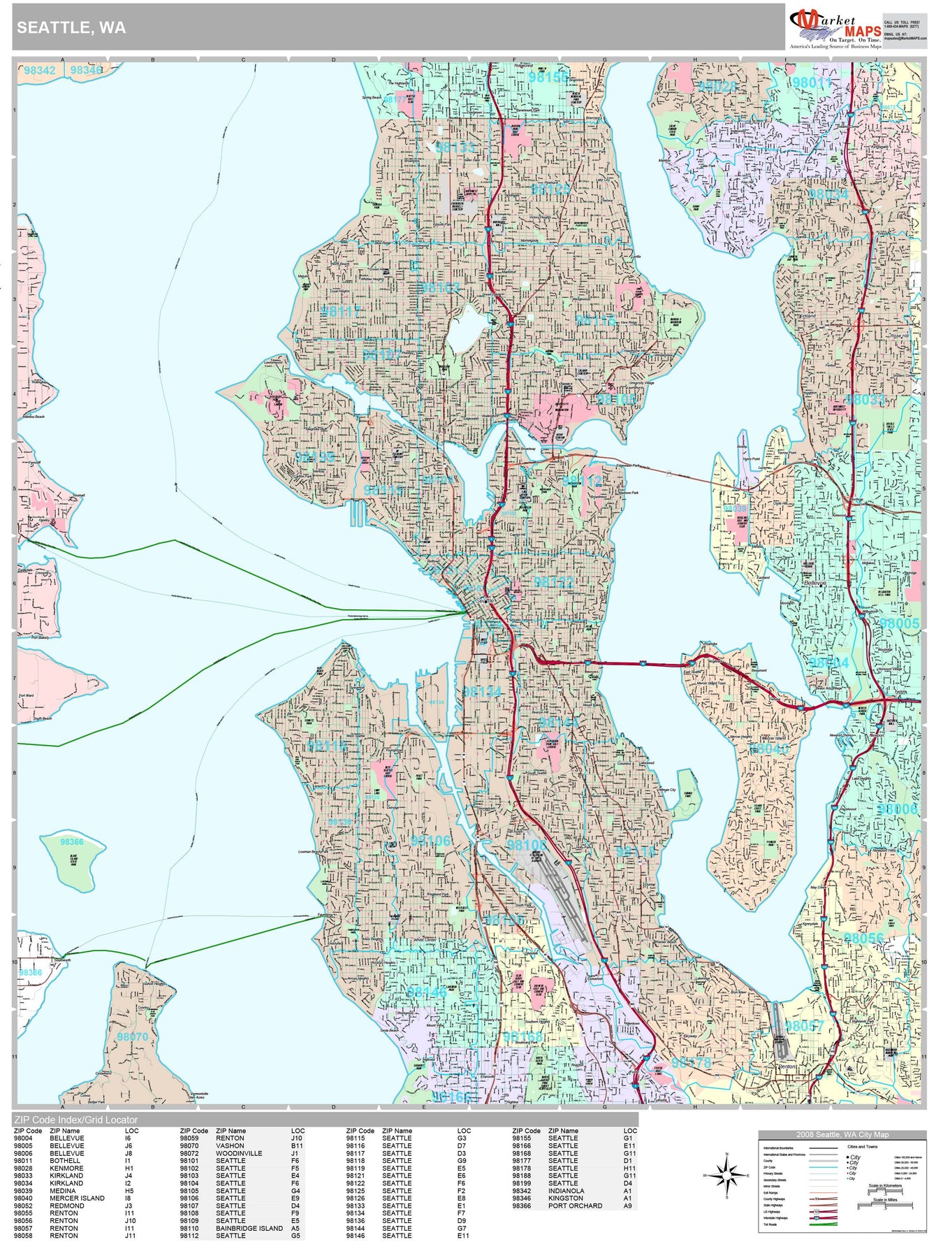 March Map Seattle Seattle City Street Maps