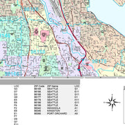 Premium Style Wall Map of Seattle, WA by Market Maps