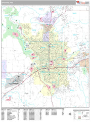 Premium Style Wall Map of Spokane, WA by Market Maps