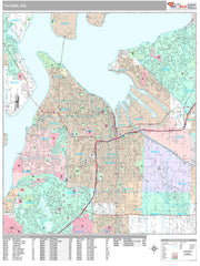 Premium Style Wall Map of Tacoma, WA by Market Maps