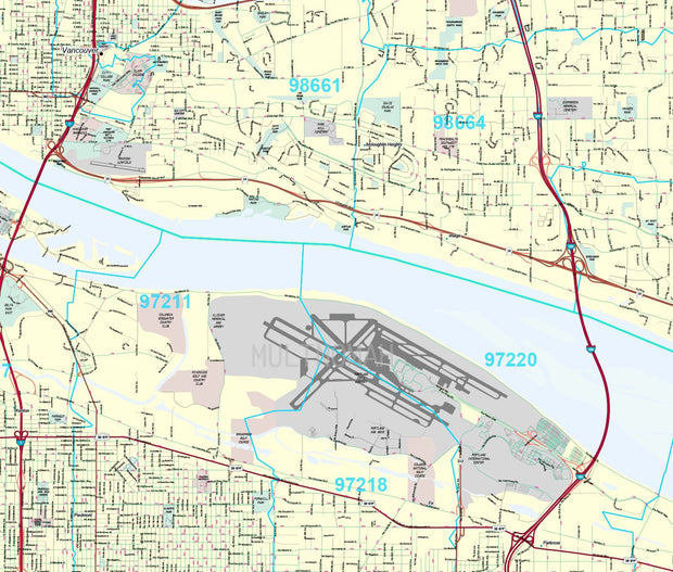 Premium Style Wall Map of Vancouver, WA by Market Maps