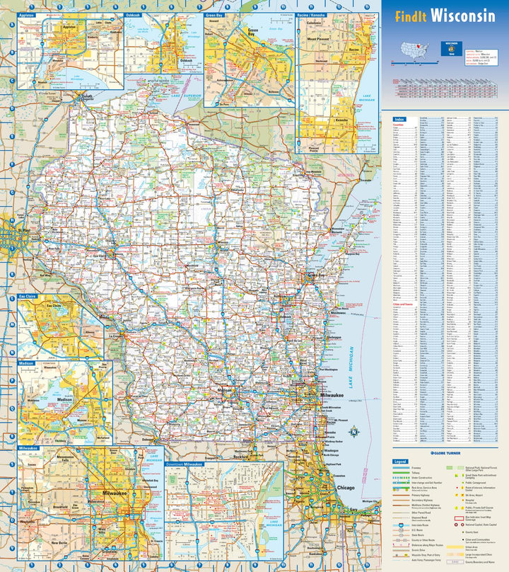 Wisconsin Wall Map by Globe Turner – American Map Store