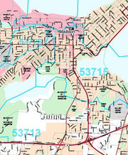 Premium Style Wall Map of Madison, WI. by Market Maps