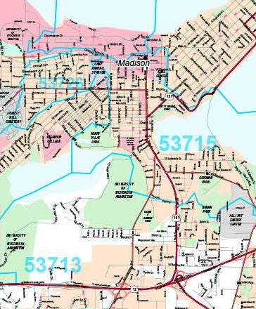 Premium Style Wall Map of Madison, WI. by Market Maps